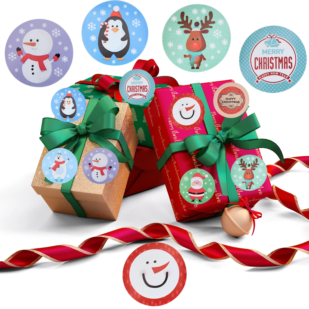 

500 шт., наклейки на новогоднюю ёлку