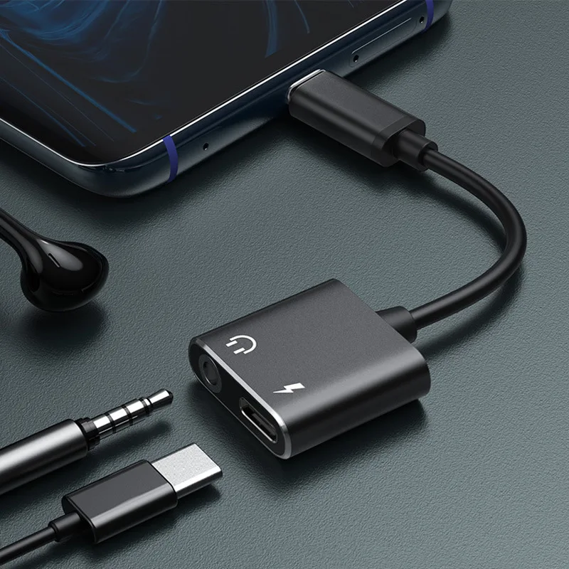 2 в 1 переходник-разветвитель для наушников Xiaomi 8 9 Huawei Samsung с USB C на разъем 3 5 мм |