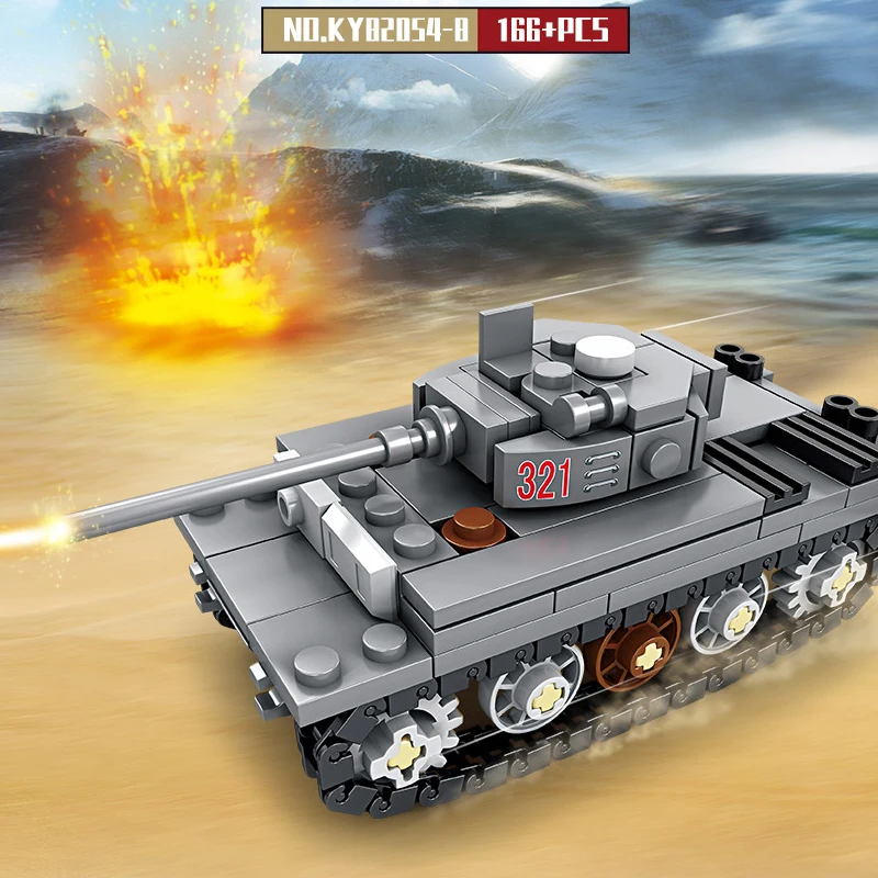 8 In 1 Military Panzer Tank Russian Land Battleship KV-VI Model Building Block WW2 T38 Army Vehicle Construction Toys Gifts |