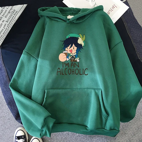 2023 Venti Hoodie Women Harajuku Oversized Genshin Impact Hoodies Woman Kawaii Fleece Pullovers Sweatshirts Clothes Genshin Hood