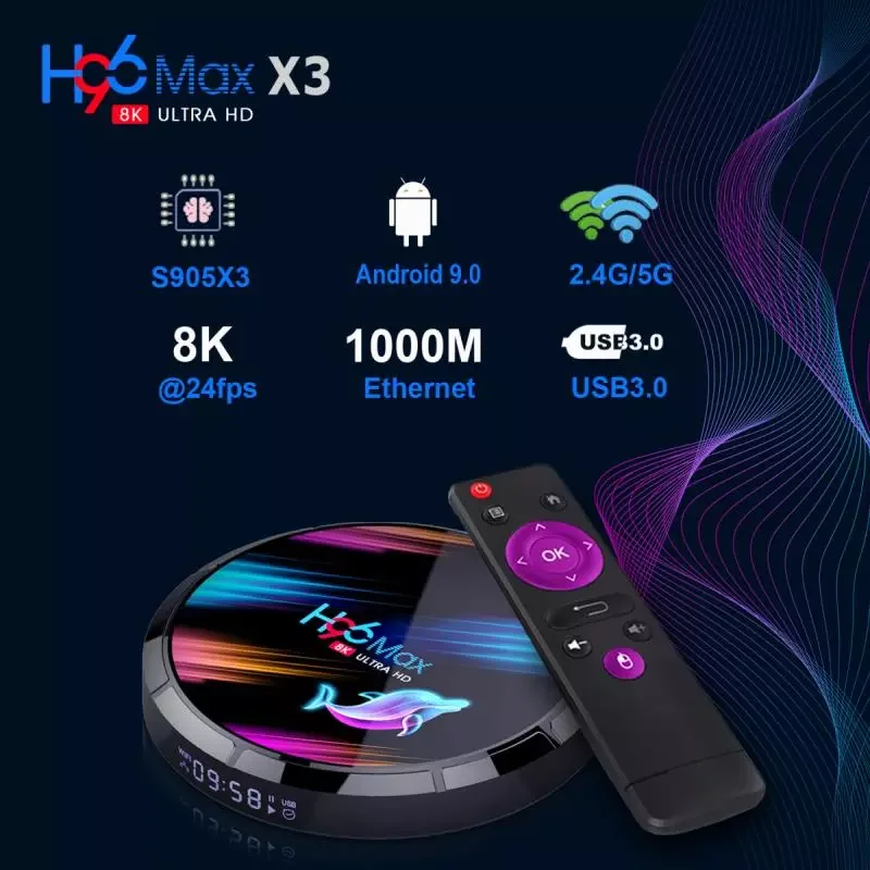 

H96 MAX X3 Android 10.0 Smart TV Box Amlogic PK3318 8K Android Tv 32GB 128GB 64GB Network HD Player Set-top Box Media Player