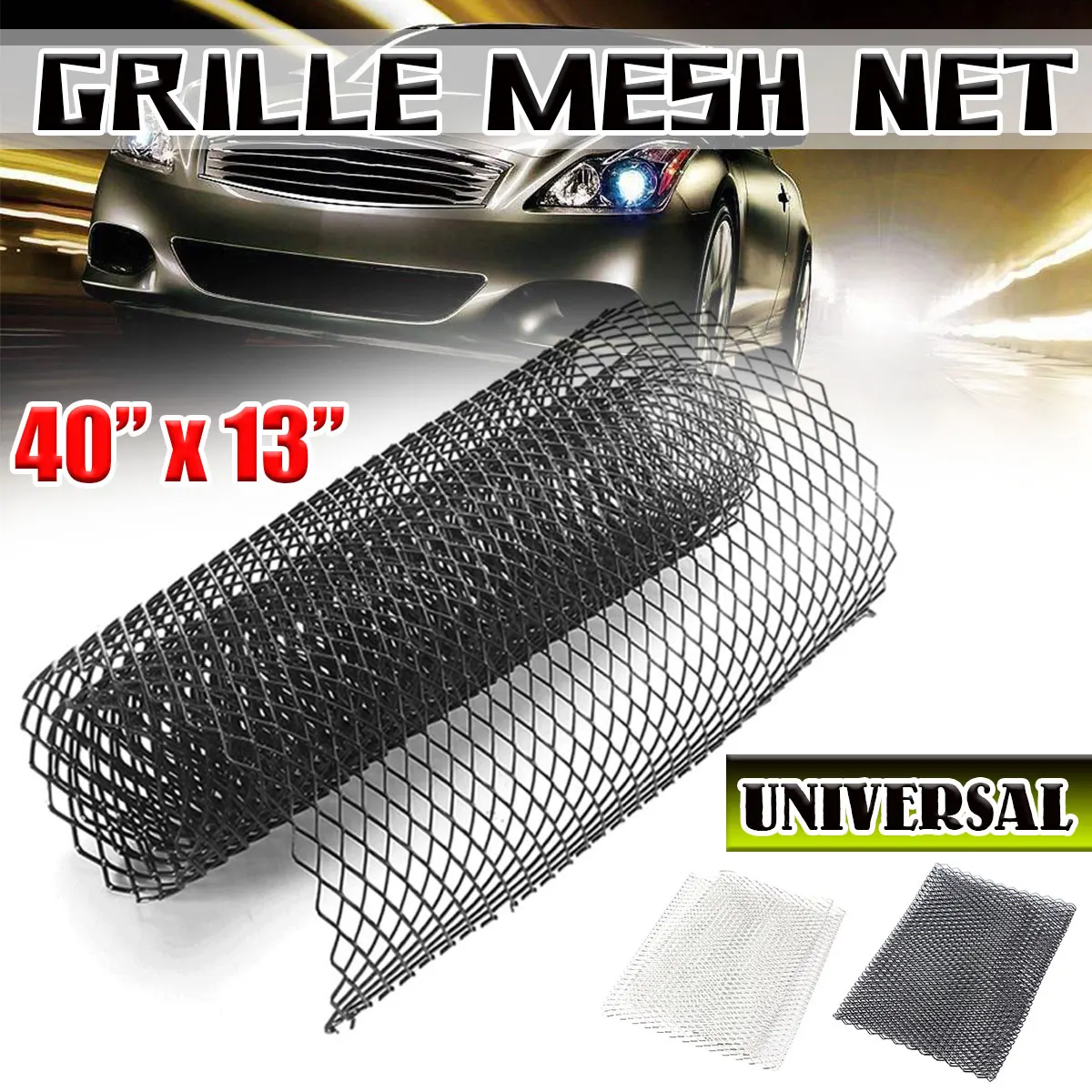 

Universal 100cx33cm Aluminium Racing Car Front Grille Grill Mesh Vent Tuning Styling Grille Net Mesh Section Mesh Grille Grill