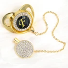 Роскошный держатель для соски, лидер продаж, Детская Соска с алфавитом и украшениями, уникальная соска для младенцев с 26 инициалами, подарок для будущей мамы, соска