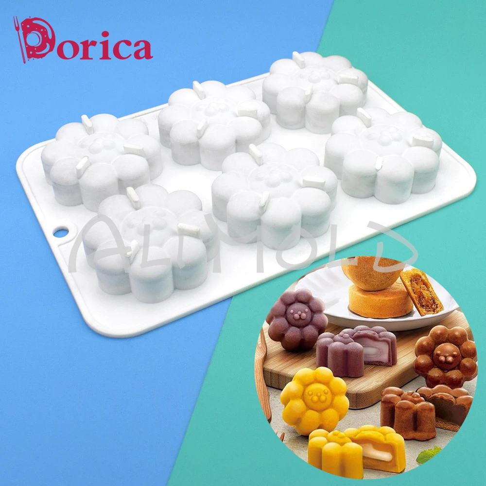 

Dorica 6 Cavities Sun Smiley Flower Mousse Cake Silicone Mold French Dessert Decorating Mould Pastry Cake Tools Kitchen Bakeware