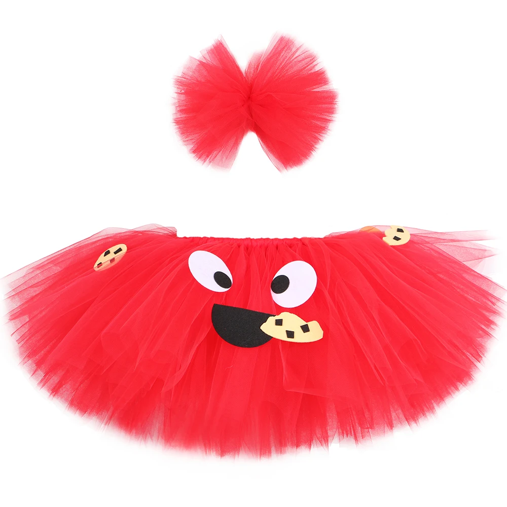 

Kids Girls Tutu Skirt With Headband Fluffy Birthday Party Baby Kid Tutu Dance Tulle Skirt Girls Sesame Street Elmo Costume 0-14Y