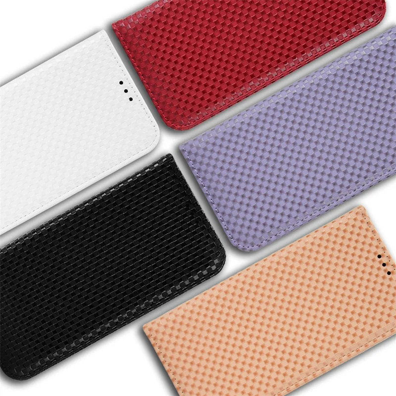 

For OPPO A57 5G Pearlescent Plaid Magnetic Phone Flip Cover Case Fashion Simple PFTM20 Magnetic Leather Case Cover