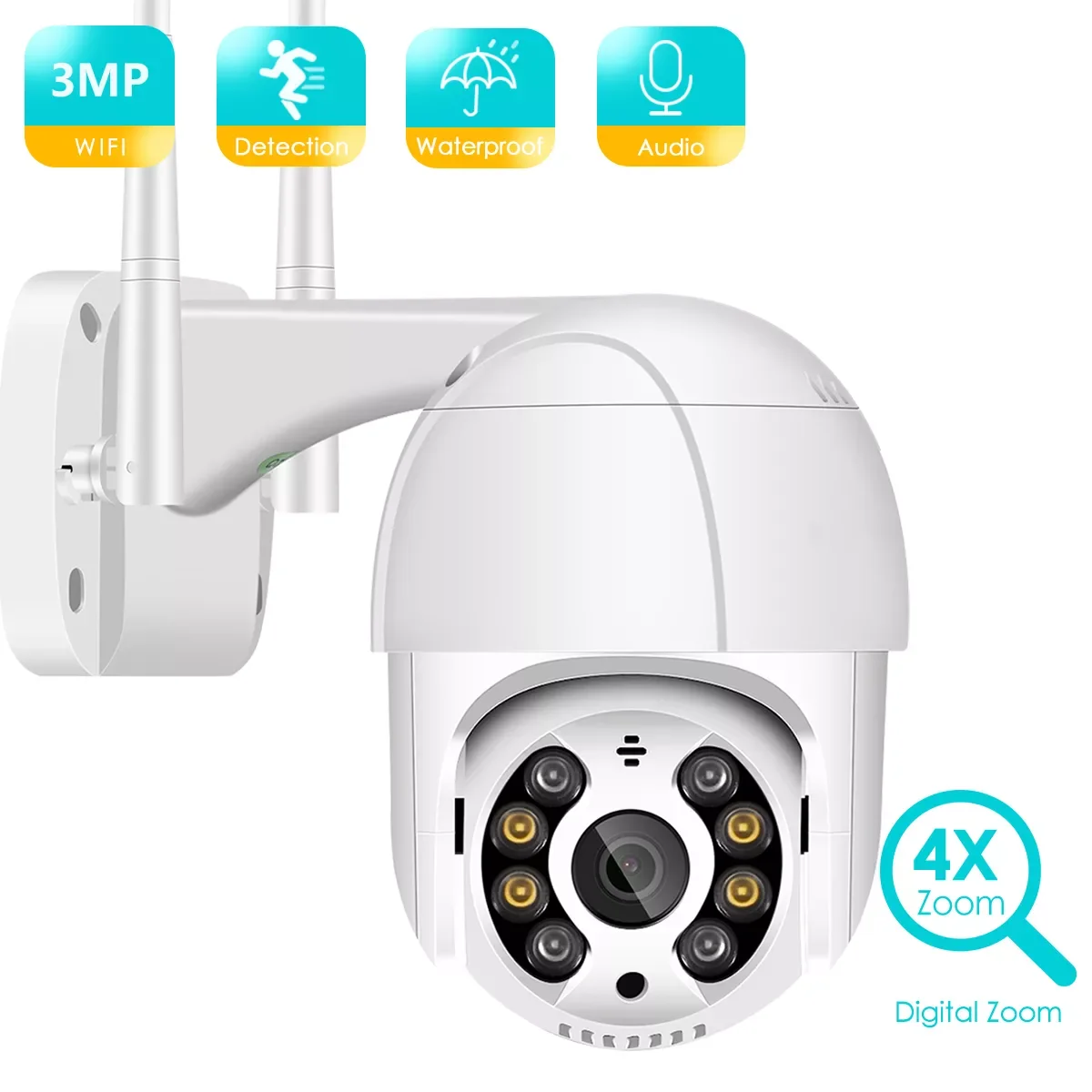 

NEW2023 BESDER WiFi 3MP 2MPSecurity Camera Outdoor PTZ Camera Human Detect Color Night Vision Audio Talk CCTV Surveillance P2P I