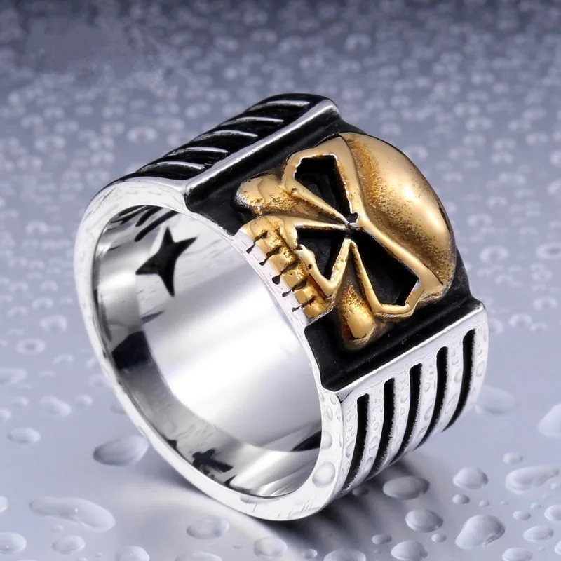 

2022 New Style Retro Motorcycle Skull Punk Ring Creative Men's Ring Trend Party Ring Holiday Gift Ring