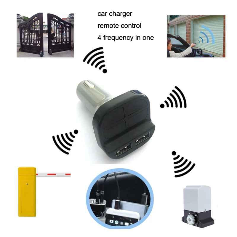 Автомобильное зарядное устройство с пультом дистанционного управления 4 частоты