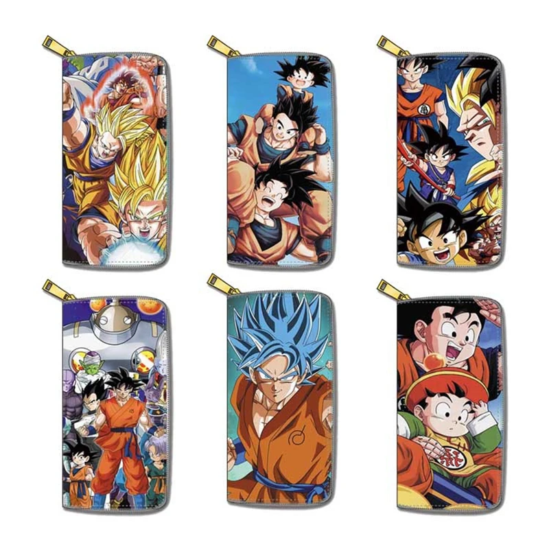 

Длинный кошелек из искусственной кожи на молнии с изображением аниме Dragon Ball Kawaii Son Goku
