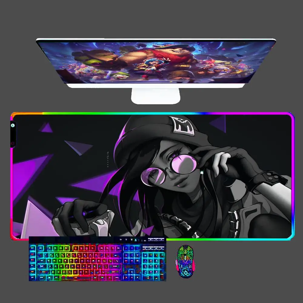 

Anti-skid Mouse Pad Valorant PC Computer Gaming Accessories Rubber Mousepad RGB 900x400 LED Locking Edge Desk Mat Gamer Carpet