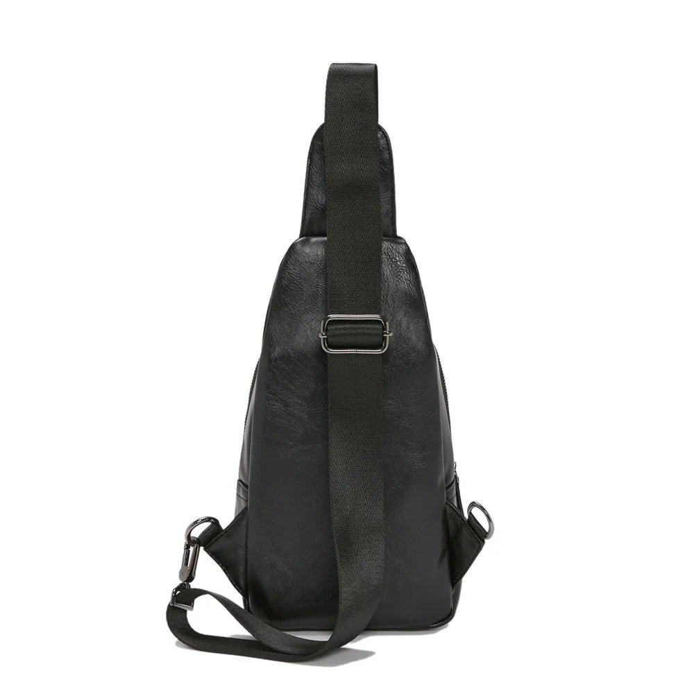 Men's Chest Bag Simple Fashion Youth Shoulder Bag 2023 Large Capacity Pu Chest Bag Men's Outdoor Cycling Sports Crossbody Bag