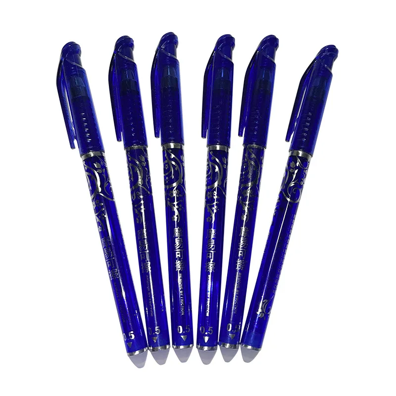 

Стираемая ручка с мультяшным рисунком, 10 шт., легко стираемая ручка, 0,5 мм, кристально-голубая, со стираемой иглой, легко стираемая ручка с фри...