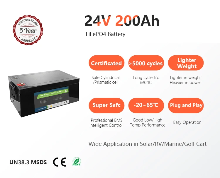 Литиевая батарея Lithtech 5 кВт 10 24 В 48 солнечная энергия 200 ач настенная Lifepo4