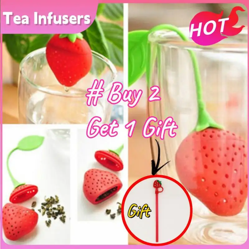 

Tea Leaf Strainer Creative Strawberry Bag Teaware Silicone Diffuser Kitchen Tools And Gadgets Teabag Loose Tea Leaf Teapot Tool