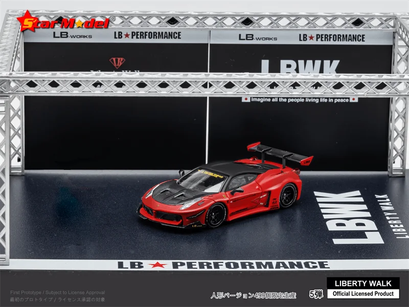 

PreSale Star Model 1:64 LBWK LB-Silhouette WORKS 458 GT Standard Red /Royal Blue Die-Cast Car Model Collection Miniature