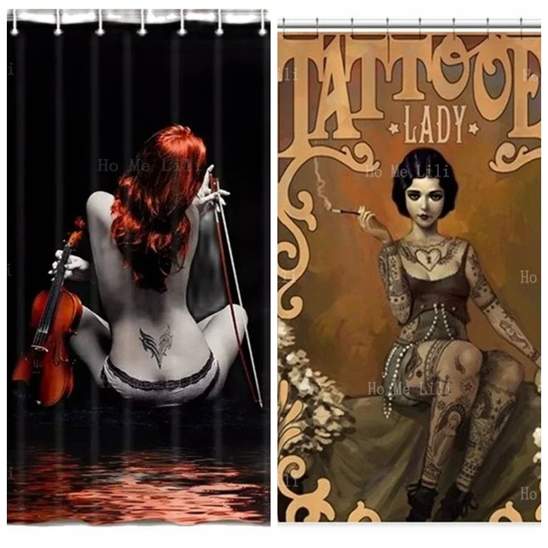 Водонепроницаемая занавеска для душа &quotГотическая сексуальная женская тень со
