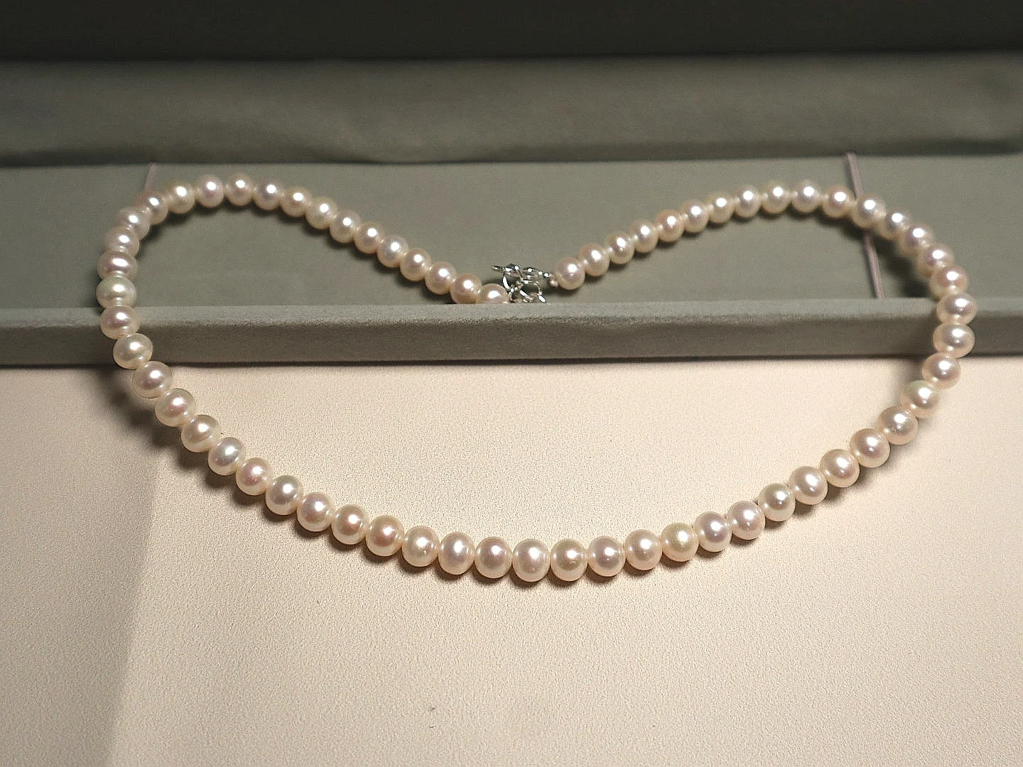 Серебряное ожерелье из натурального высококачественного жемчуга S925