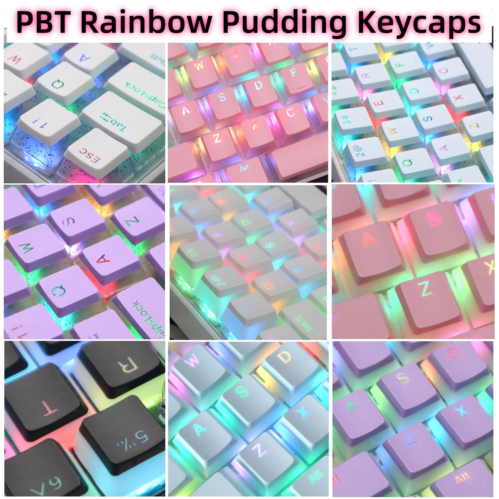 Jusenda двухслойный пудинг полупрозрачный механическая клавиатура 104 ...