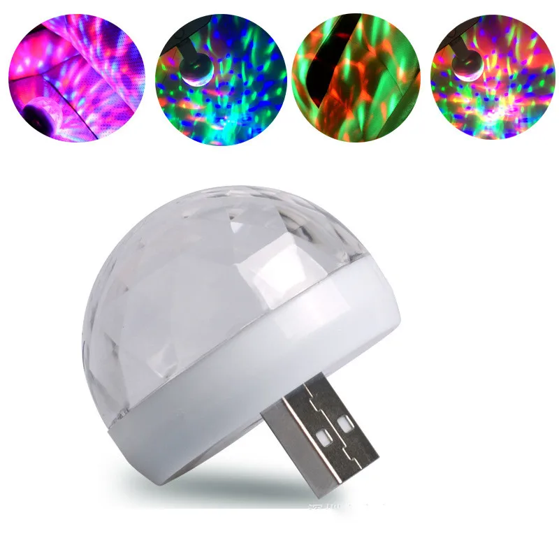

Car Usb Ambient Light Dj Rgb Seat Rotating LED Magic Effect Projector Stage Effect Karaoke Atmosphere Party DJ Disco Ball Light