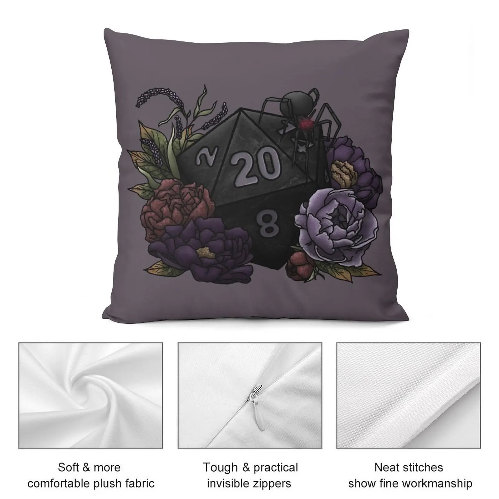 Drow D20-Настольная игровая диванная подушка в виде игральных костей наволочка