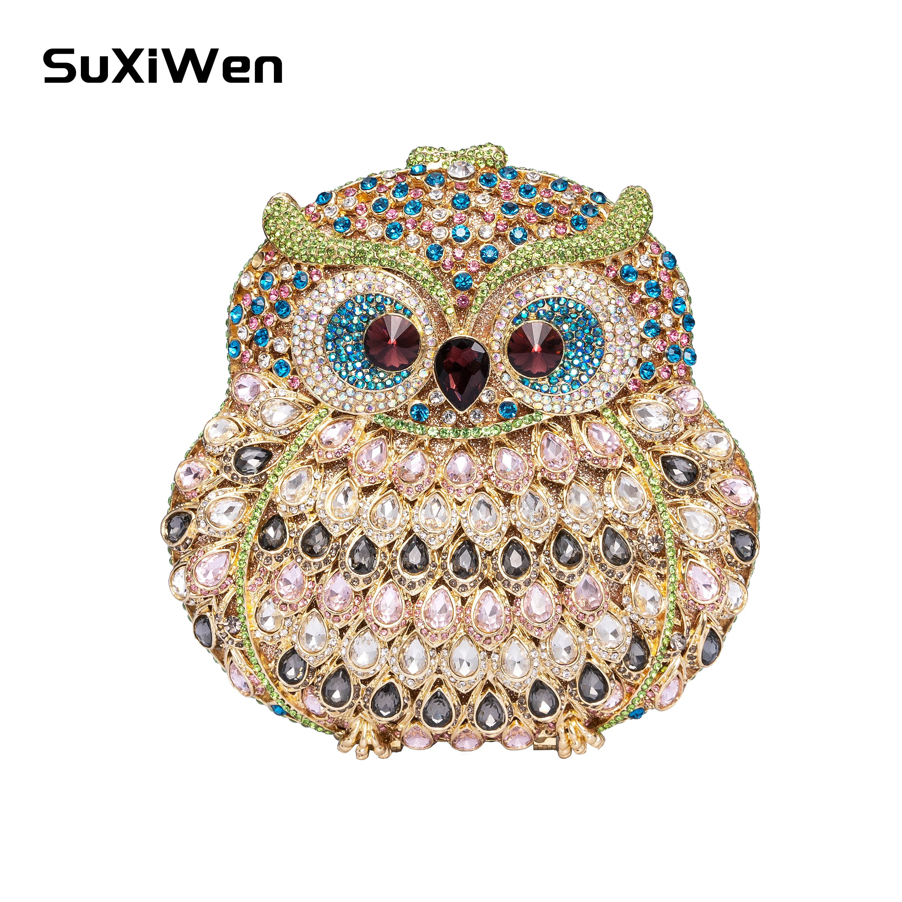 Luxury Owl Crystal Clutch Bag Women Rhinestone Evening Bags Wedding Party Gala Dinner Minaudiere Purses and Handbags