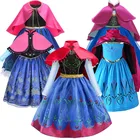 Платье Анны для девочек, детское платье принцессы, платье Снежной Королевы 2, платье Анны и Эльзы для девочек, детские карнавальные костюмы на карнавал, Хэллоуин