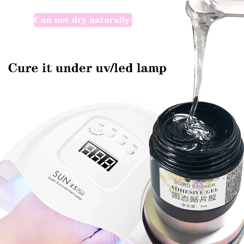 

5ml/Jar Extension Nail Gel Clear UV Adhesive Glue DIY Nails Rhinestones Sticky Gel Nail Tips Building Gel Manicure Tools JYRF-3G