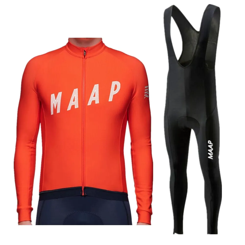 

MAAP Men Bike Cycling Jersey Set Spring/ Autumn Long Sleeve Quick Dry Triathlon Outdoor Ropa Maillot SportsWear
