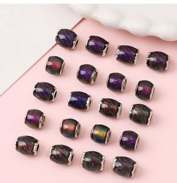 

1pcs Alloy Resin Temperature Sensitive Colorful Large Pore Beads Beads DIY Handmade Beaded Bracelet Decoration Accessories