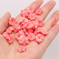 natural stone coral romantic pink petal shape through hole bead isolation beads making diy bracelet necklace jewelry gift 10pcs