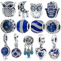 genuine silver color love star bead charms fit original pandora braceletbangle for women birthday fashion jewelr