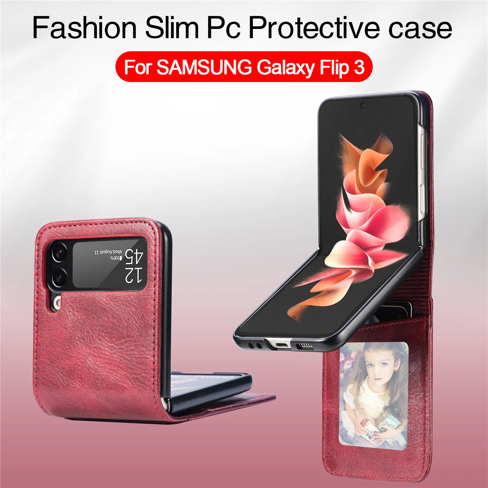 Luxury Leather Case for Samsung Z Flip 3 Shockproof Full Protection Cover Wallet Cases for Galaxy Z Flip3 5G Fundas Slim Coque