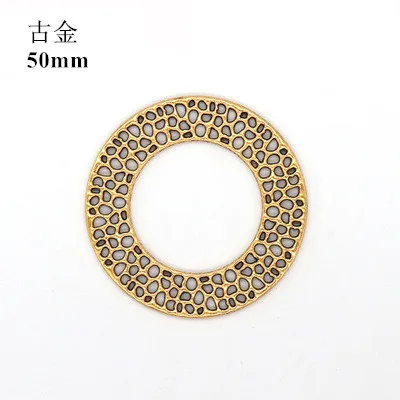 3 шт. Круглые подвески венки из металла 50 мм