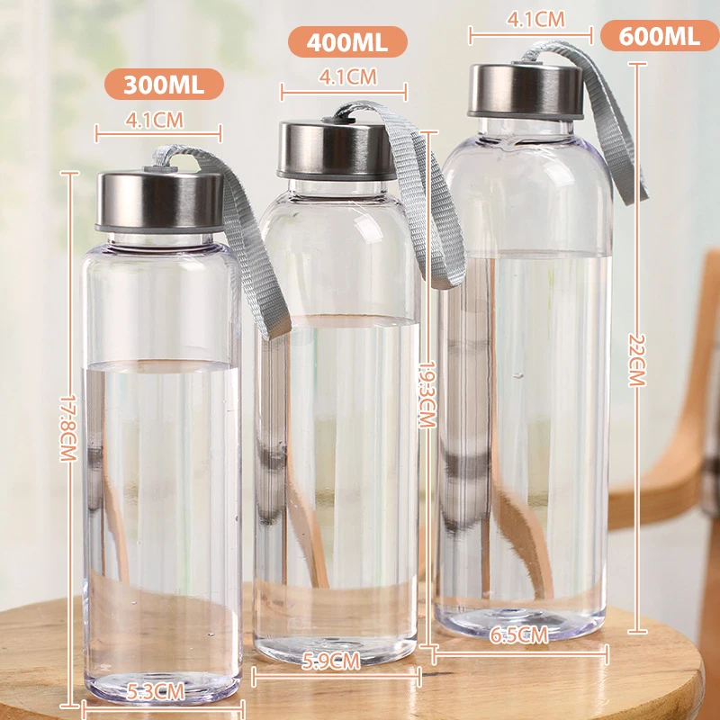 Пластиковые прозрачные круглые портативные бутылки для воды пешего туризма йоги