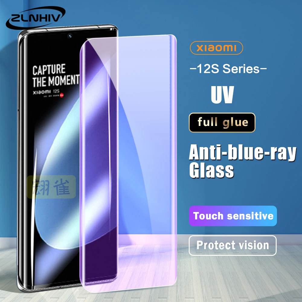 

Zlnвич защита экрана от синего света для xiaomi 13 pro 12 11 10 Ultra 12s 12x10s UV закаленное стекло 9D защитная пленка