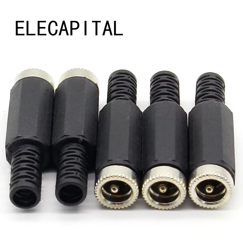 

5 шт. Адаптер разъема питания постоянного тока ELECAPITAL 2.1mm x 5.5mm