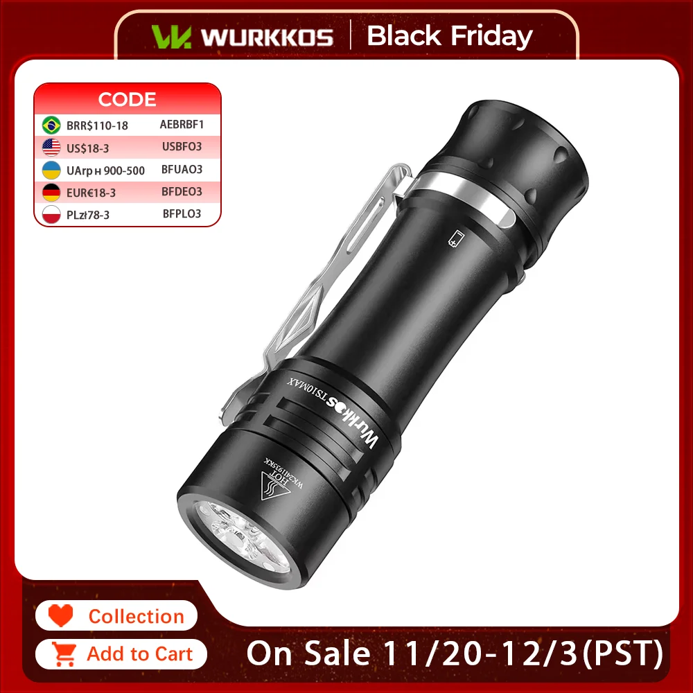 

Портативный фонарь Wurkkos TS10 MAX 18650 2500 люмен