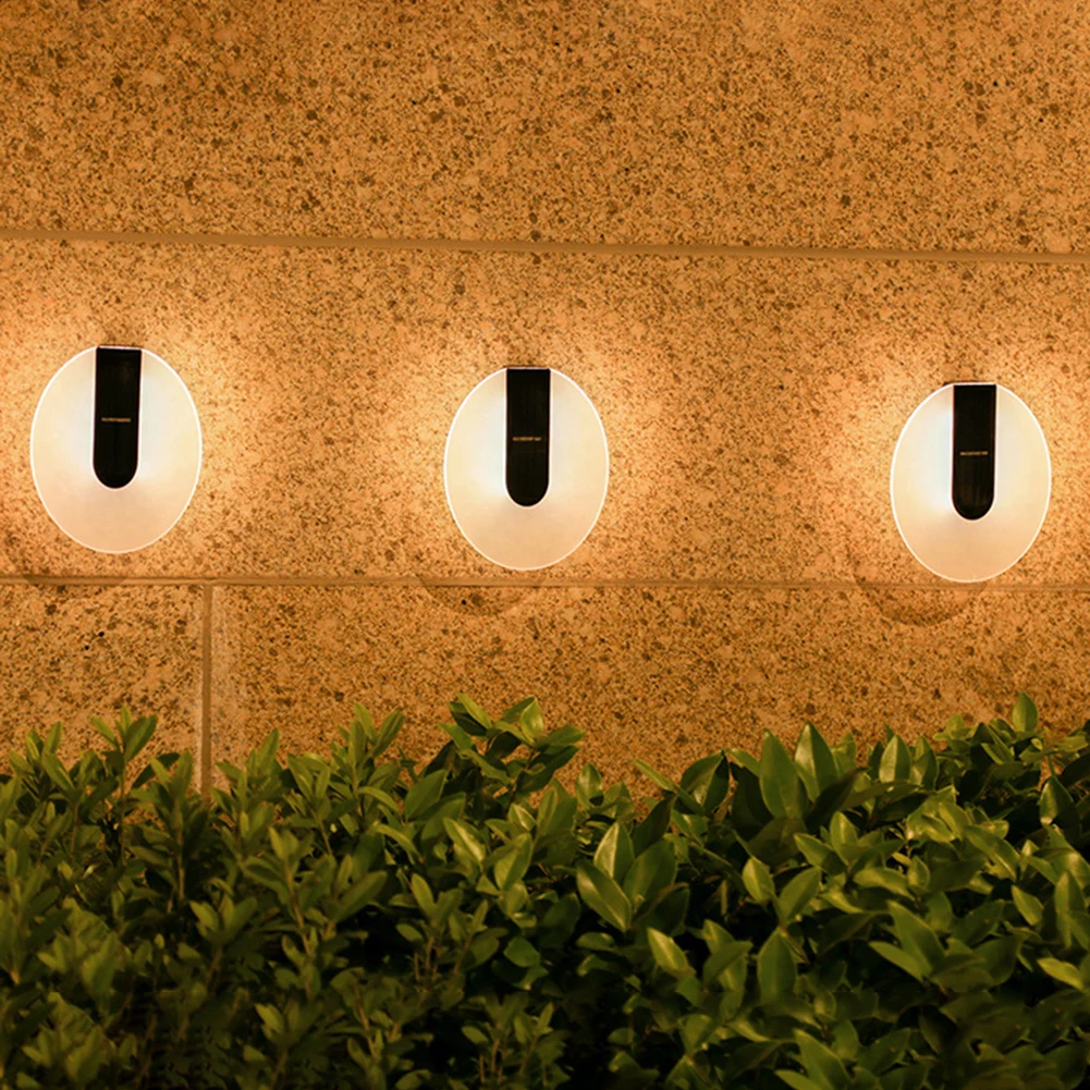 

Акриловая овальная настенная лампа на солнечной батарее, индивидуальная внешняя настенная лампа для наружного сада