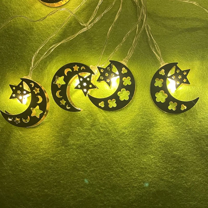 1 5 метра светодиодный светильник для Ид Мубарак гирлянда с луной и звездой