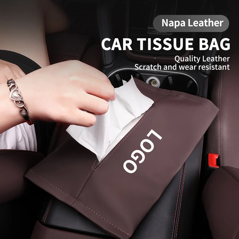 

Car Tissue Bag Hanging Storage Sun Visor Tissue Box Seat Back Paper Towel Storage Bag For FIAT 500 Grande Punto UNO Tipo Stilo