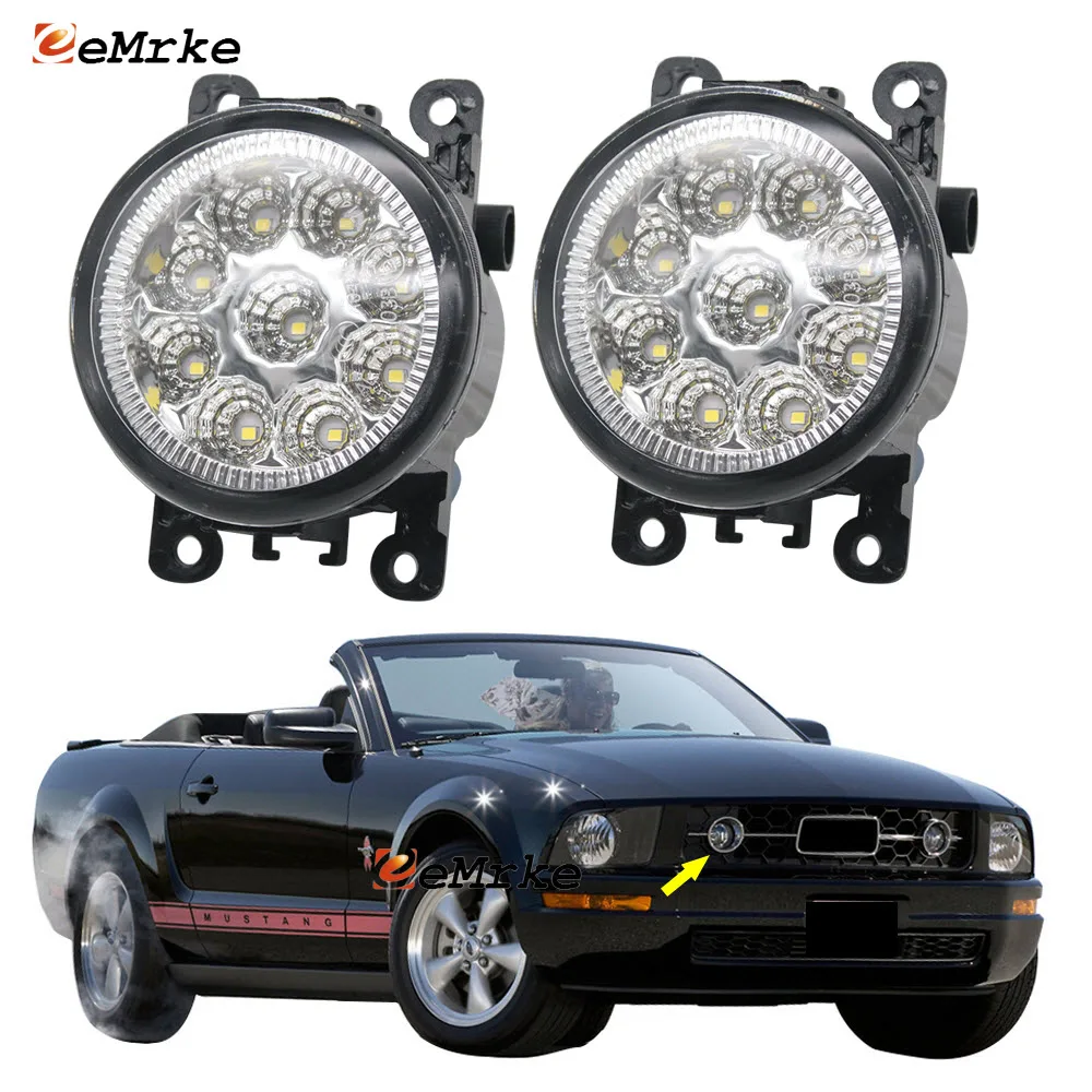 

9 светодиодный ных противотуманных фар, Галогенные Противотуманные фары DRL Для Ford Mustang Convertible/переворот Pony, упаковка только 2005 2006 2007 2008 2009, не для GT