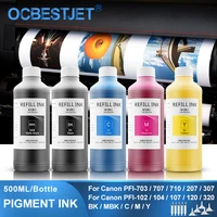 5×500ML Pigment Ink For Canon PFI-107 PFI-120 PFI-320 PFI-102 PFI-707 PFI-710 TM-200 TM200 TM-205 TM-300 TM-305 iPF670 iPF680