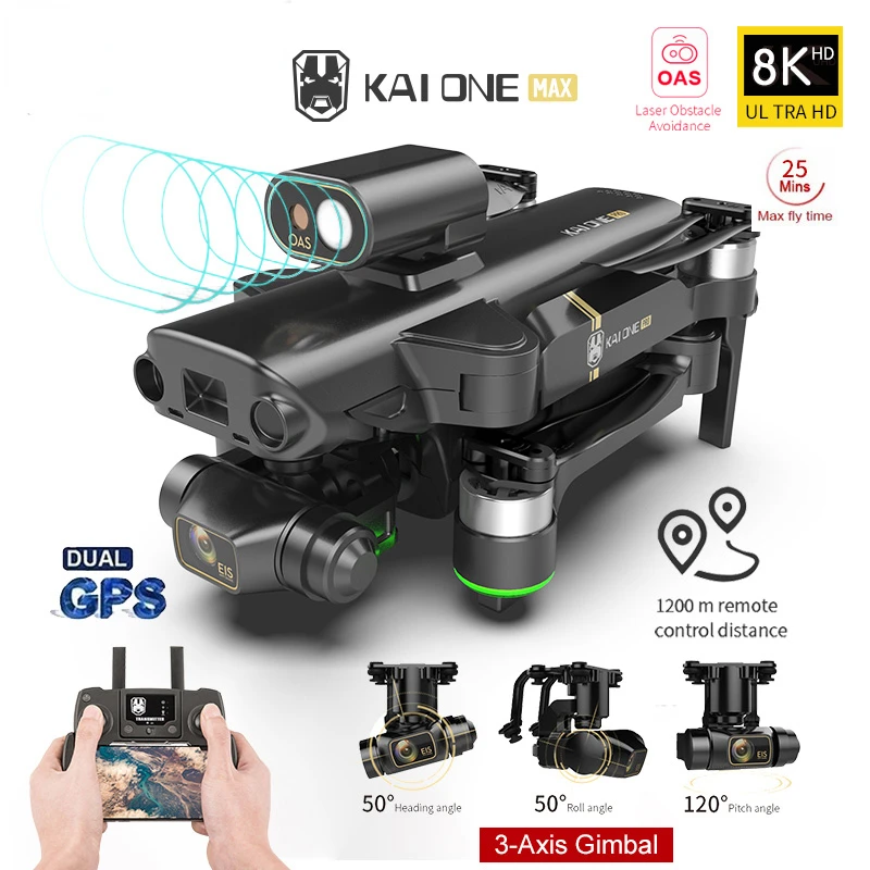 

GPS Obstacle Avoidance 4K Drone Professional 8K HD Dual Camera 3 Axis Gimbal Brushless RC Foldable Quadcopter Gifts