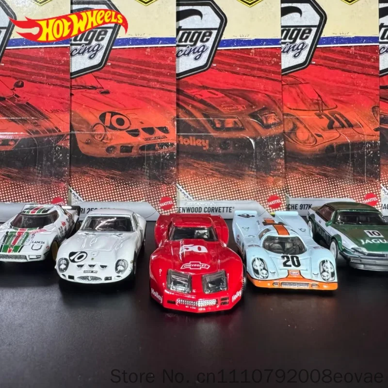 Фото Коллекционные модели Hot Wheels Premium Culture: винтажные гоночные автомобили Jaguar XJS, Porsche, Corvette, Ferrari 250, Lancia, Nissan. Литые металлические машинки в масштабе 1:64. Подарки. №2