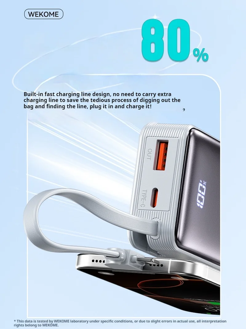 WEKOME WP-61 35 Вт Power Bank 10000 мАч Большая емкость Быстрая зарядка Портативный