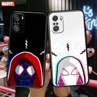 marvel couple spiderman phone case for xiaomi mi 11 lite pro ultra 10s 9 8 mix 4 fold 10t 5g black cover silicone back prett