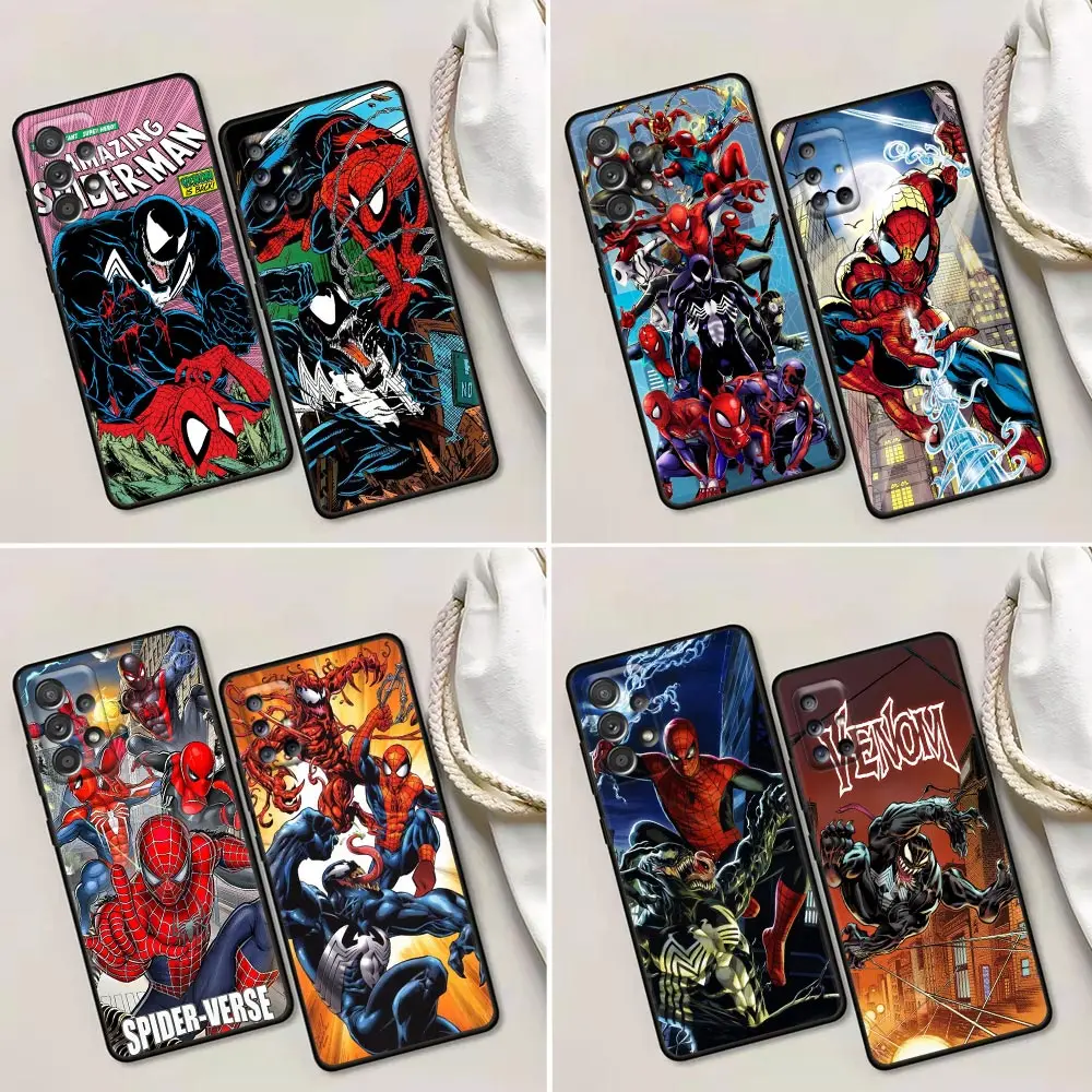 

Phone Case for Samsung Galaxy A52 A53 A73 A72 A71 A32 A33 A51 A42 A13 A01 A91 Funda Cover Amazing Spider-Man Venom Marvel Comics