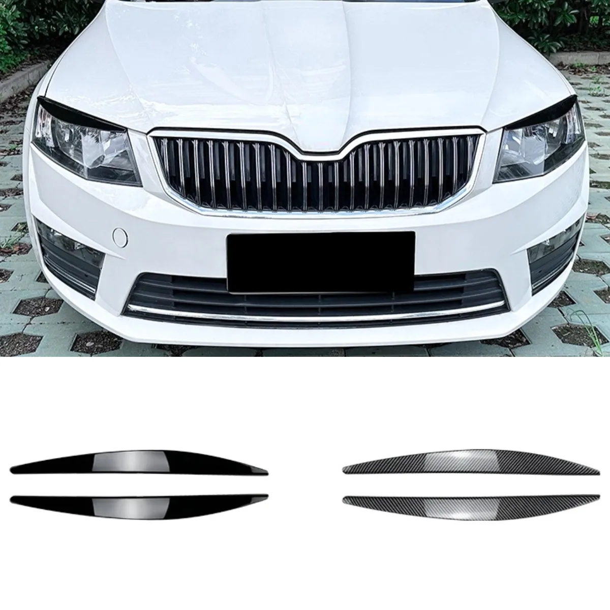 Фото Для Skoda Octavia MK3 2015-2017 авто фары лампы век брови украшения фар автомобиля Стайлинг отделка автомобильные аксессуары №2