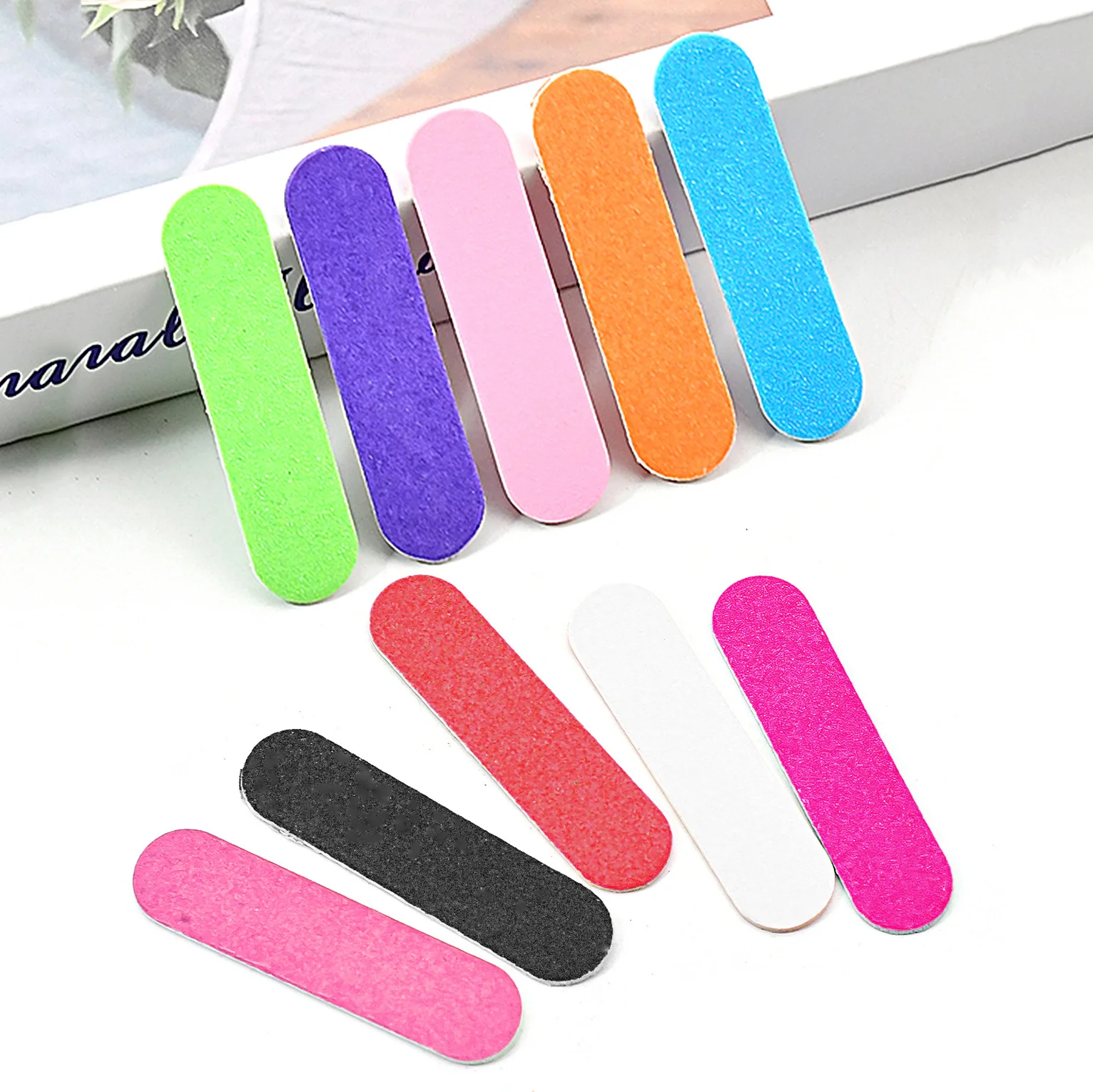 100 шт. разноцветная деревянная наждачная доска пилочка для ногтей мини-пилочка